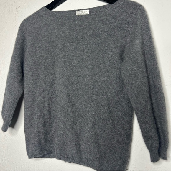 100% CASHMERE Sweater Grey Moda INTL size Small - Picture 8 of 8